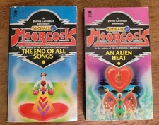 Michael Moorcock Jherek Carnellian Alien Heat and End Of All Songs Avon