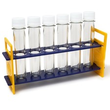 6 Plastic Test Tubes with Large Rack by Steve Spangler, Lab or Classroom Set 