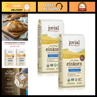Organic Einkorn Flour 32 oz (2 Pack) - Ancient Grain, Non-GMO, Baking Essential