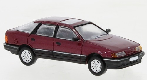 Brekina PCX870458 - 1/87 Ford Scorpio, Metallic Dark Red, 1985 - New