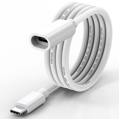 URELEGAN USB C Extension Cable 6.6FT for Power Charging, White 6.6FT,