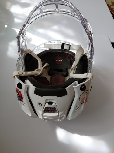 CCM Helmet White ICE Hockey Helmet / Visor CMC resistance L Certified 2013 Itech - Picture 10 of 10