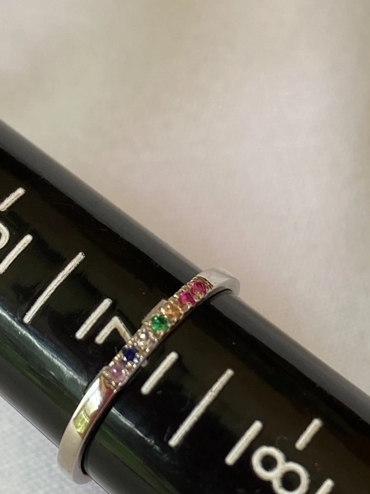 14k White Gold Ring with Multicolor Gemstones by Ardonn, Size 7 - Image 3 of 4