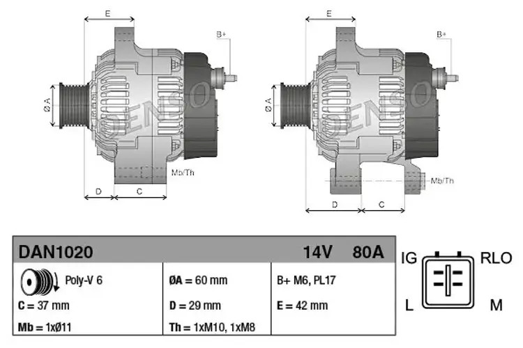 Denso Dan1020 Alternator - Image 3