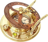 Brass Nautical - Antique Brass & Copper Sundial Compass, Sundial Christmas Gift 6