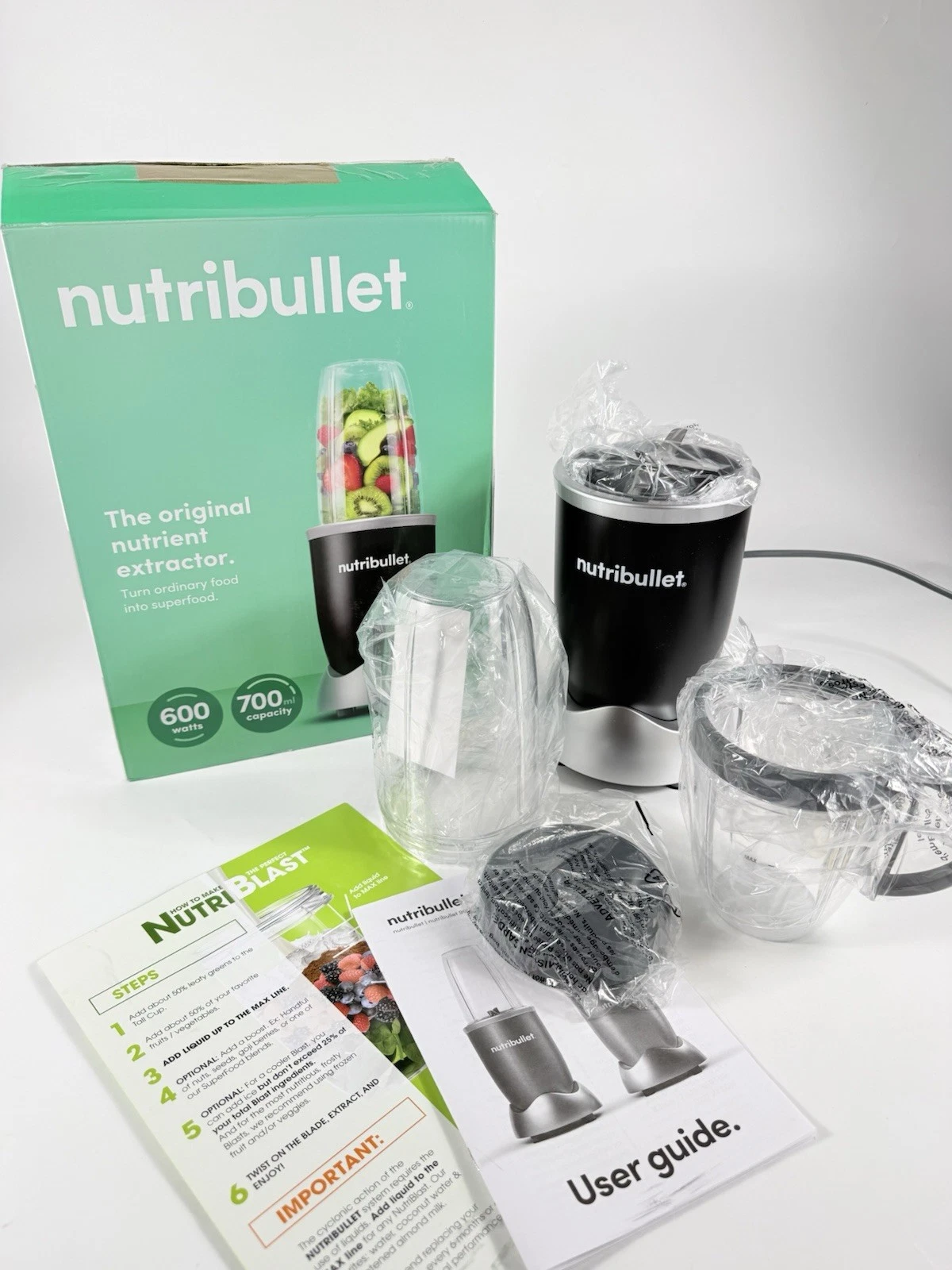 NutriBullet Blender 600 Series Smoothie Maker, Shakes Nuts & Ice - Black
Opens in a new window or ta