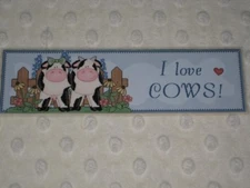 PRIMITIVE I LOVE COWS LAMINATED BOOKMARK BLUE