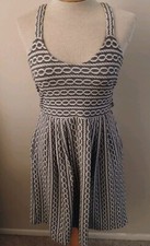 Anthropologie 9-H15 Women's Bluish Gray & White Open Back Dress Size Small