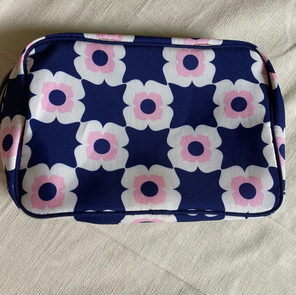 SOHO красоты набор из 2 мод розовый, белый и темно-синий цветочный косметики сумки - Изображение 4 из 4