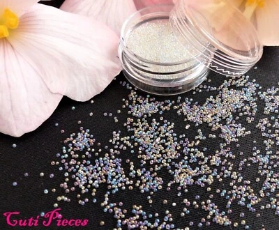 3D Nail Art Luxury "Pixie" Caviar Pot AB Rhinestones Pointed Gems Glitter Pack