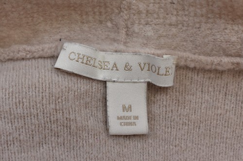 Chelsea & Violet Wool Blend Alpaca Open Front Cardigan Sweater w Pocket Tan M - Picture 5 of 10