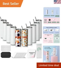 Sublimation Tumblers 20 oz Skinny Straight,Stainless Steel Sublimation Blanks...