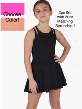 Yogalicious Girls 2Pc Sunrise Cut-Out Tank Tulip Hem Skort Activewear Set