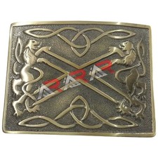 Kilt Belt Buckle Antique Finish Scottish Saltire  Lion Band Item Classic Pin