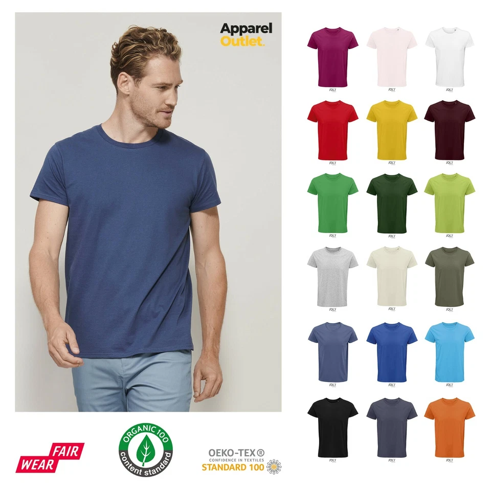 Certified Organic Cotton T Shirt Fair Wear Unisex Mens Kids Premium T-Shirt