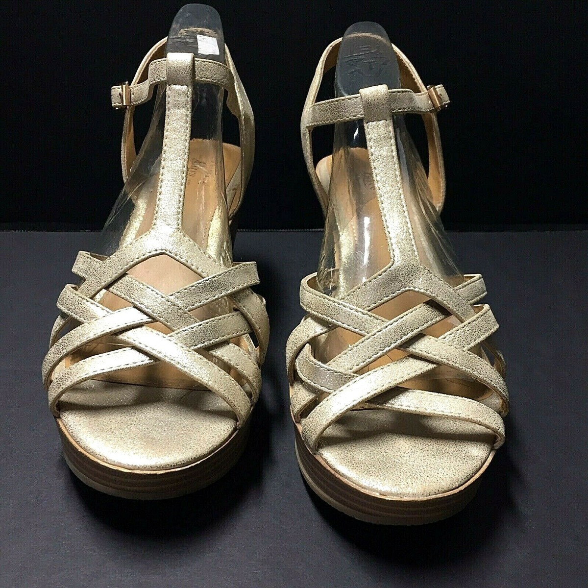 G.H Bass And Co. Kaylee Womens Wedge Dress Sandals Gold Size 10 M Us  PreOwned | eBay