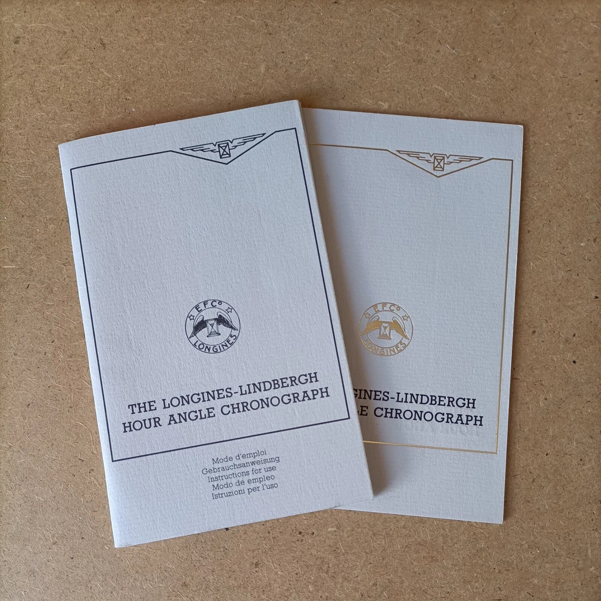 Libreto cronógrafo ángulo horario Longines LINDBERGH - sello blanco raro