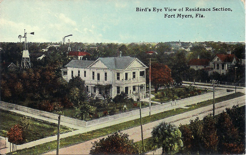 Old postcard, Fort Myers, FL, Bird's Eye View of Residence Section