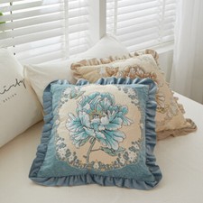 Floral Throw Pillow Case Cover Pillowcase Ruffles Cushion Home Decor Soft Modern