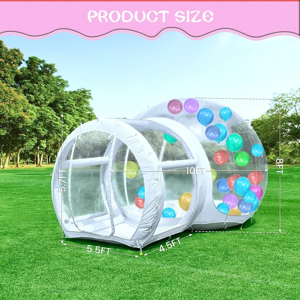 Tienda domo casa burbuja inflable TPU de 15 pies para niños fiesta de cumpleaños evento al aire libre Foto 2 de 4