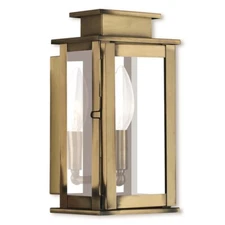 Livex Lighting Princeton 1 Light Wall Lantern, Antique Brass - 20191-01