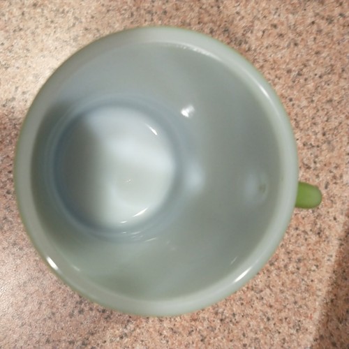Anchor Hocking Fire King Green/Ombre Black Milk Glass Mug MCM 1950's Mug - Picture 6 of 12