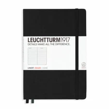 Leuchtturm 1917 Ruled Hardcover Lined Notebook in Black - A5 - NEW LT300612