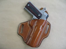 Colt 1911 5" OWB Leather 2 Slot Molded Pancake Belt Holster CCW TAN RH