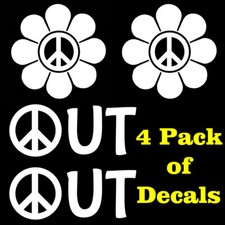Peace Flower Peace Out Vinyl Decal Car Window Laptop Tablet Notebook Tumbler Mug