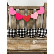 Valentines Day Hearts Buffalo Plaid Check Vase Bowl Filler Scatter Decor 4 piece