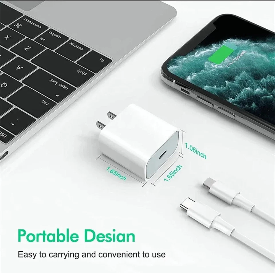 Premium Type C fast charger 20w usb-c power adapter for iPhone 14/13/12/11/XS/8 - Image 4 of 4