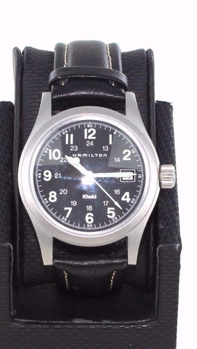 HERREN ARMBANDUHR HAMILTON EDELSTAHL WASSERDICHT MIT LEDERBAND