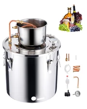 Moonshine Still 8 Gal Water Wine Alcohol Distiller Brewing Kit W/ Water Pump