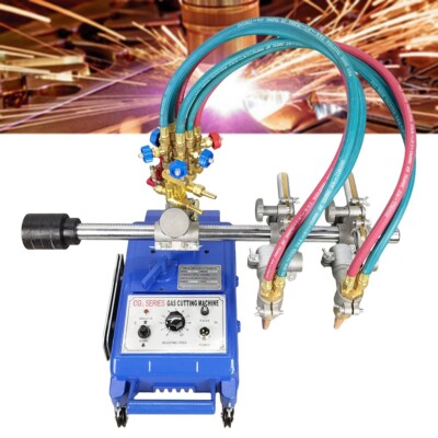 110V Portable Semi-automatic Double Torch Gas Cutting Machine Contains One Track