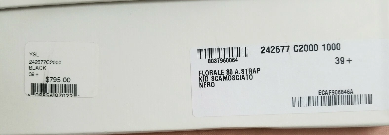 SAINT LAURENT (YSL) Yves Saint Laurent YSL FLOREALE Cinturino alla caviglia in pelle scamosciata 39 5 I LOVE SCARPE 80 MM