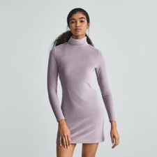 EVERLANE- The Velour Mini Dress Dusty Lavender