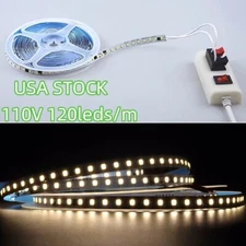 16.4ft 110V LED Light Strip 120leds/m Lights for Cabinet Home, No Need Driver US