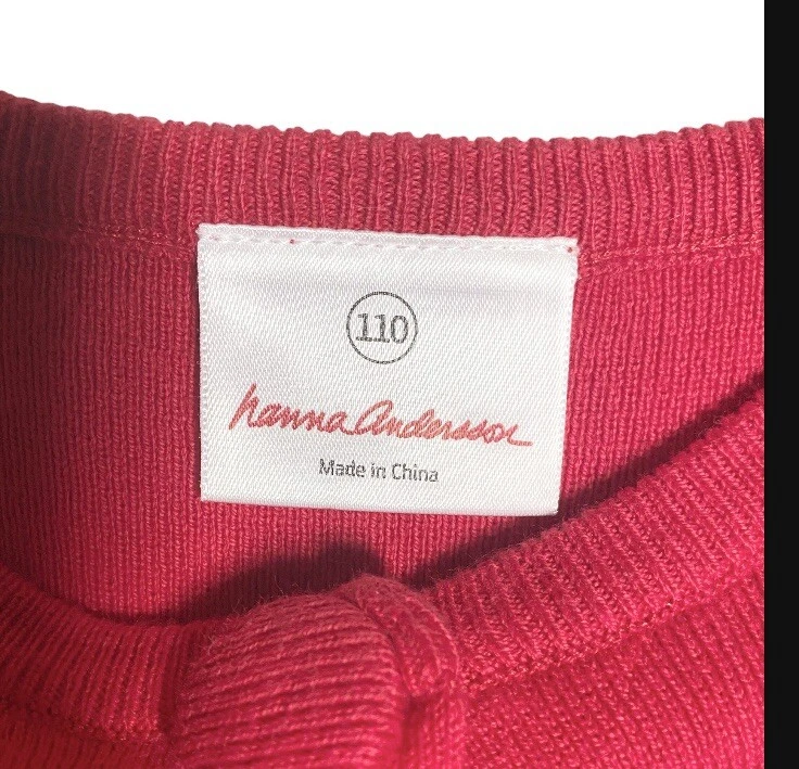 Suéter Hanna Andersson Rojo Manga Corta Encogido de hombros Talla 110 Foto 3 de 3