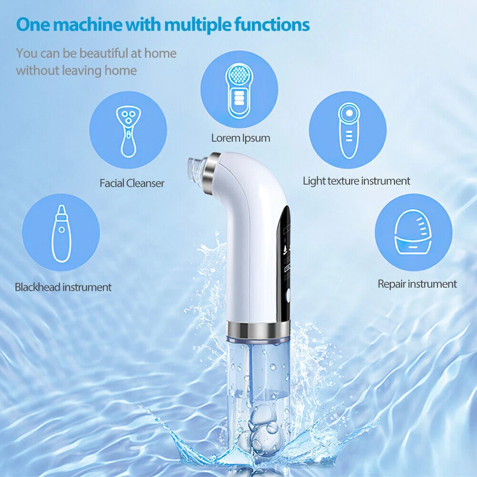Electric Blackhead Remover Vacuum Pore Face Facial Suction Acne Cleaner Kit - image 4 of 4