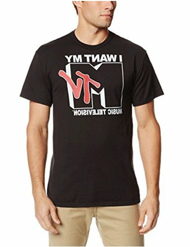 MTV Men's Want Logo T-Shirt, Black 