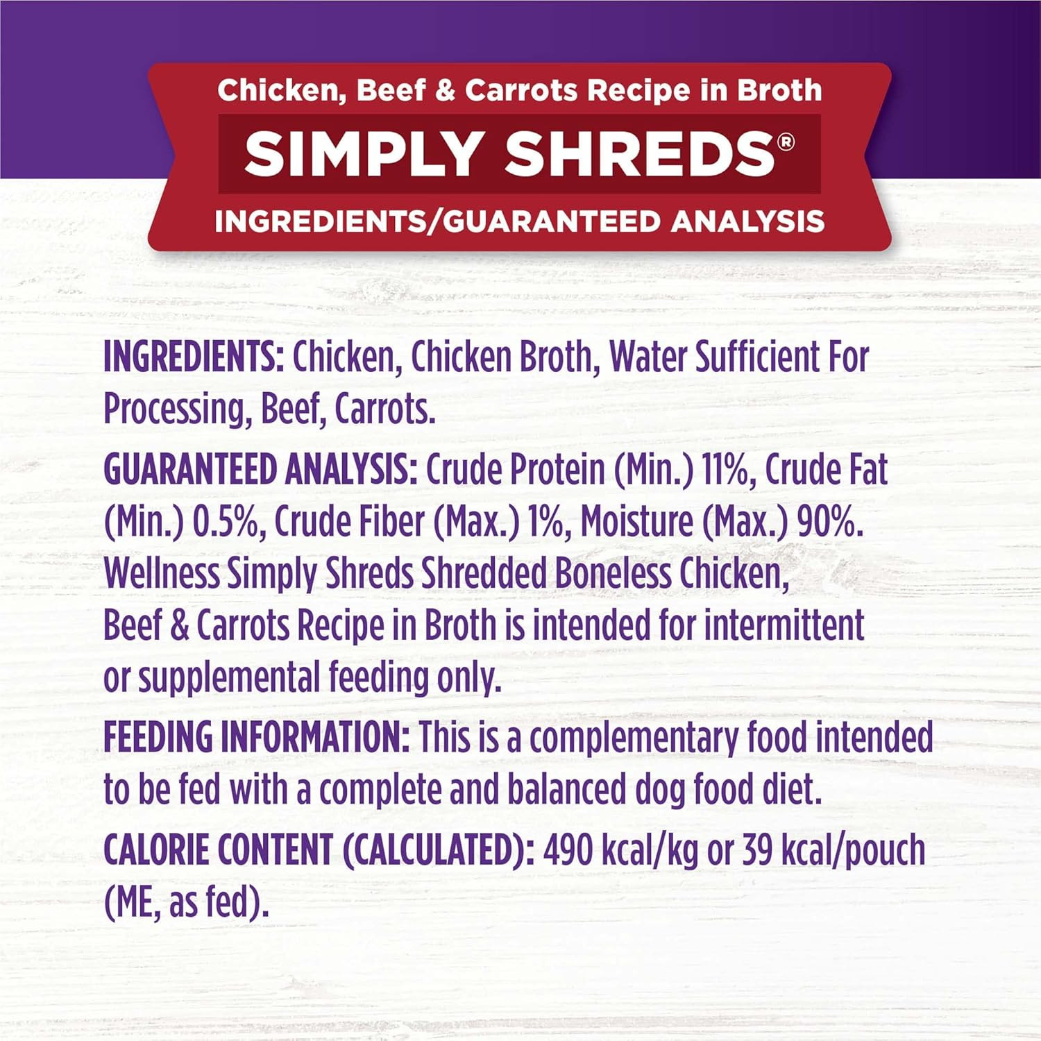 Bowl Boosters Simply Shreds Wet Dog Food Topper for Small, Medium, & Large Breed