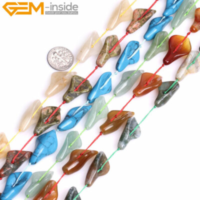  Natural Calla Lily-shape Agate Jade Gems Loose Beads For Jewelry Making 5pcs 