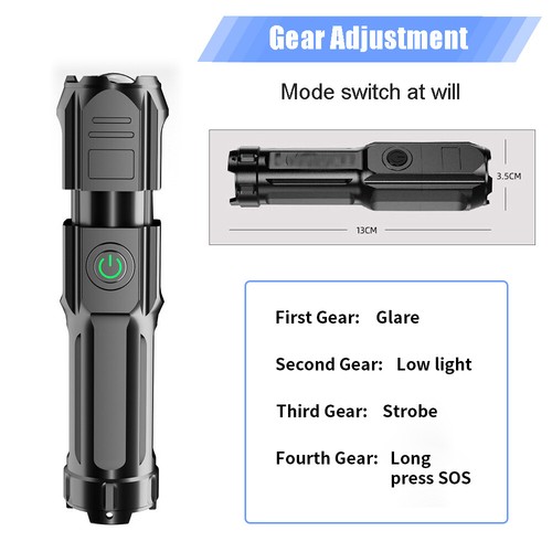 Flashlights High Lumens Rechargeable 10000LM Bright Flash Lamp 3 Modes LED Torch - Picture 2 of 15