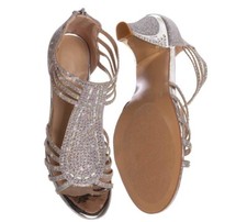 Forever Rhinestone Crystal Glitter High Heel Formal Sandal Womens Size 7.5 NWOT