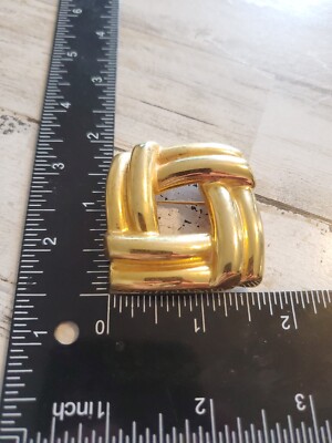 Brooch Large Square Abstract Geometric Art Deco style Vintage Statement PinRo