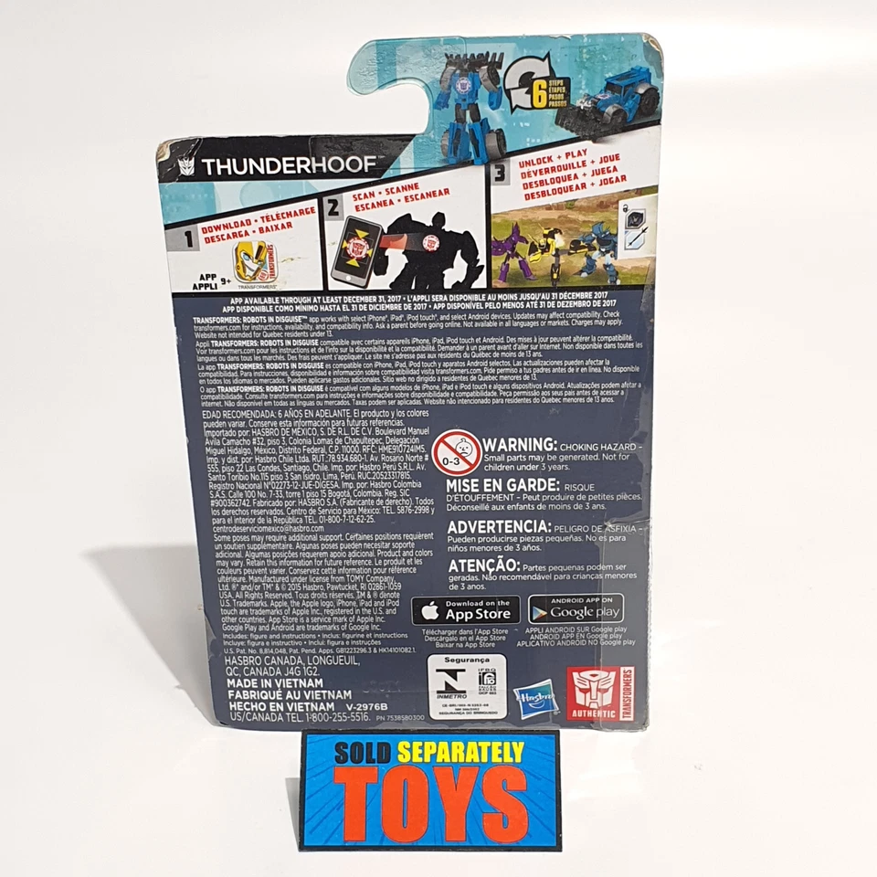 Transformers Robots in Disguise THUNDERHOOF Legion Class 2015 blue RID figure - Image 4 of 4