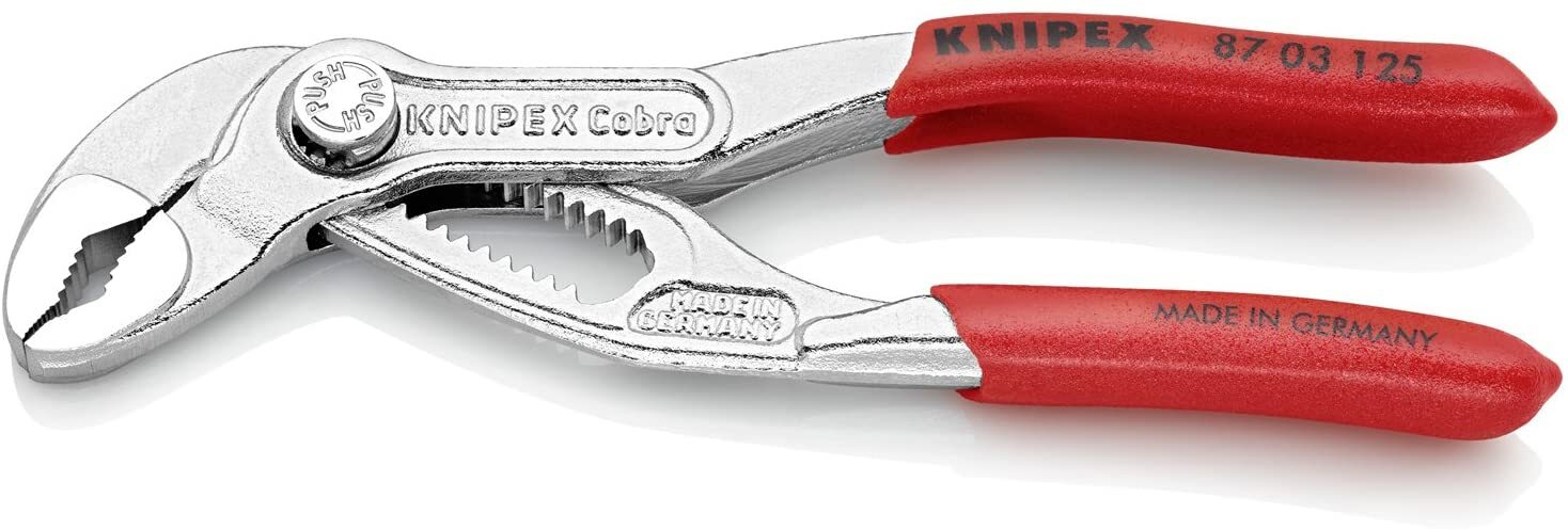 Knipex 87 03 125 Small Mini Cobra Hightech Waterpump Pliers Chrome Plated 125mm
