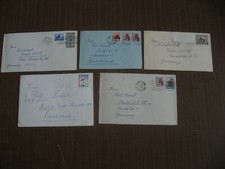 Sudafrica, 5 lettere, anni 50, 60, autentiche usate, buona qualità, vedi foto