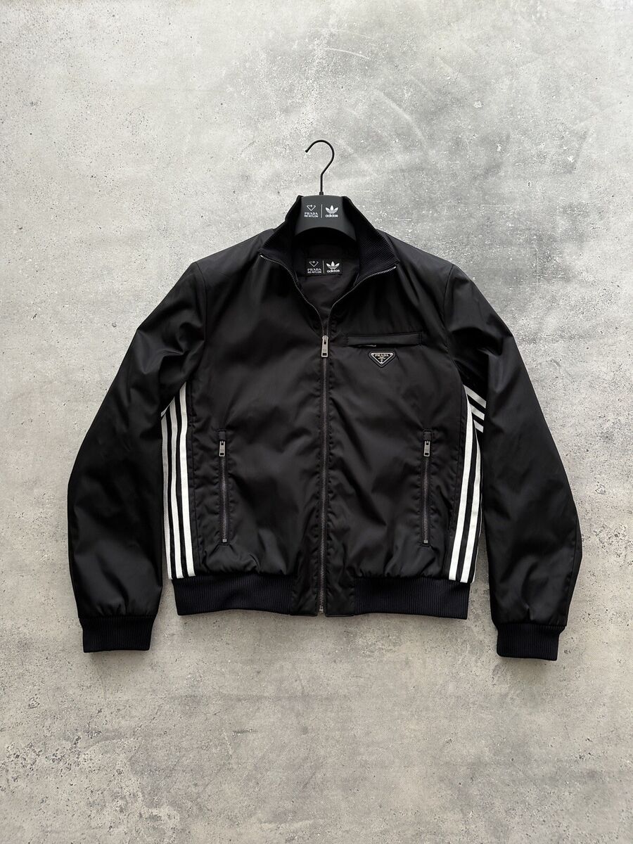 ADIDAS for PRADA RE-NYLON TRACK FULL ZIP JACKET BLACK MEN'S ADIDAS for PRADA RE-NYLON TRACK FULL ZIP JACKET BLACK MEN'S