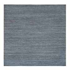 12' x 12' Gray Modern Striae Design Natural Wool Hand Loomed Square Rug R65424